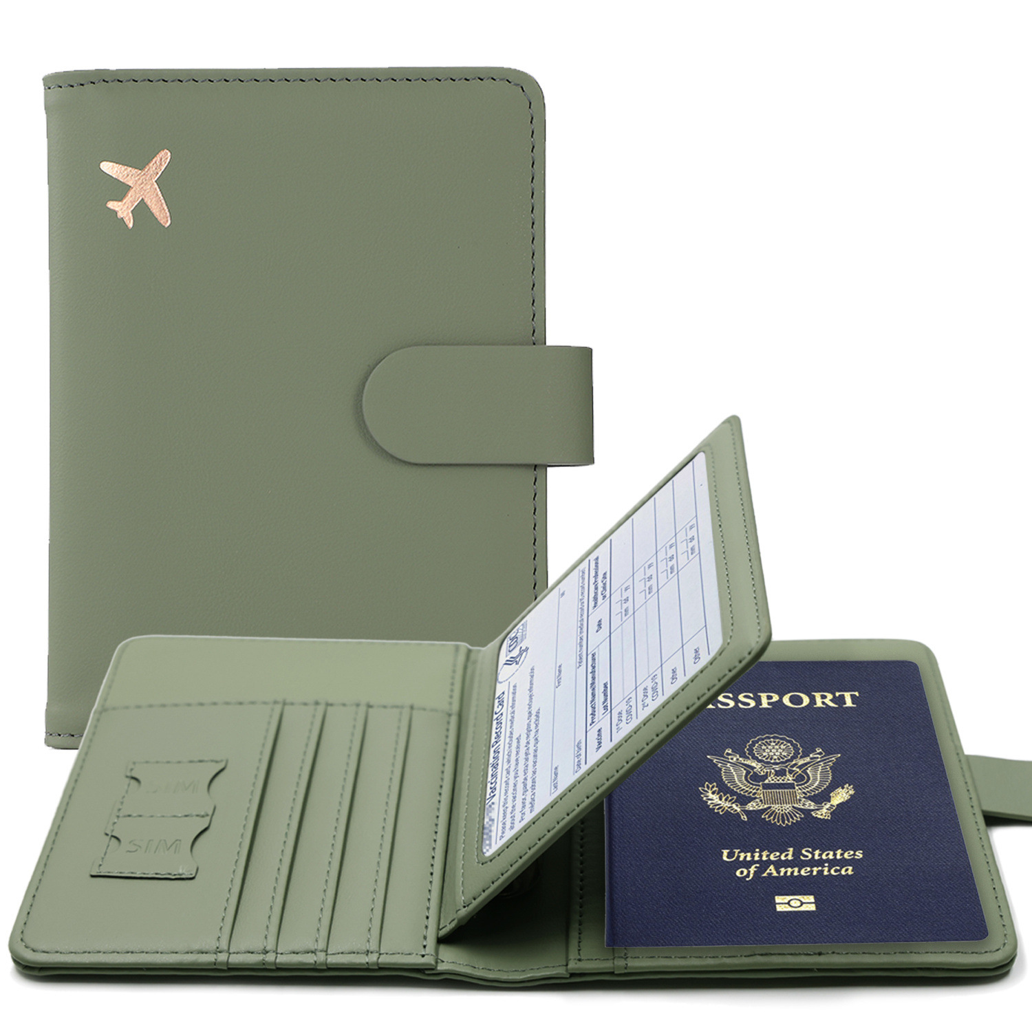 Index Card Holder - RFID パスポートカバーケースパスポートホルダー多機能パスポート財布 ID クレジットカードホルダー旅行財布トラベルアクセサリー