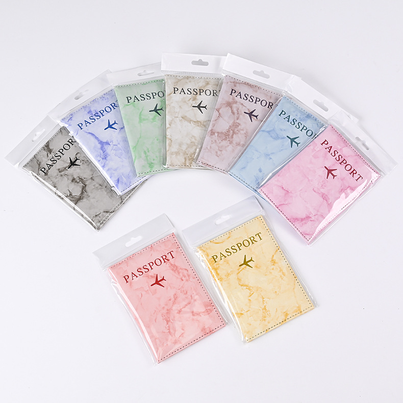マカロンカラー大理石柄パスポートカバー超薄型ドキュメントホル - Index Card Holder のレビューと価格