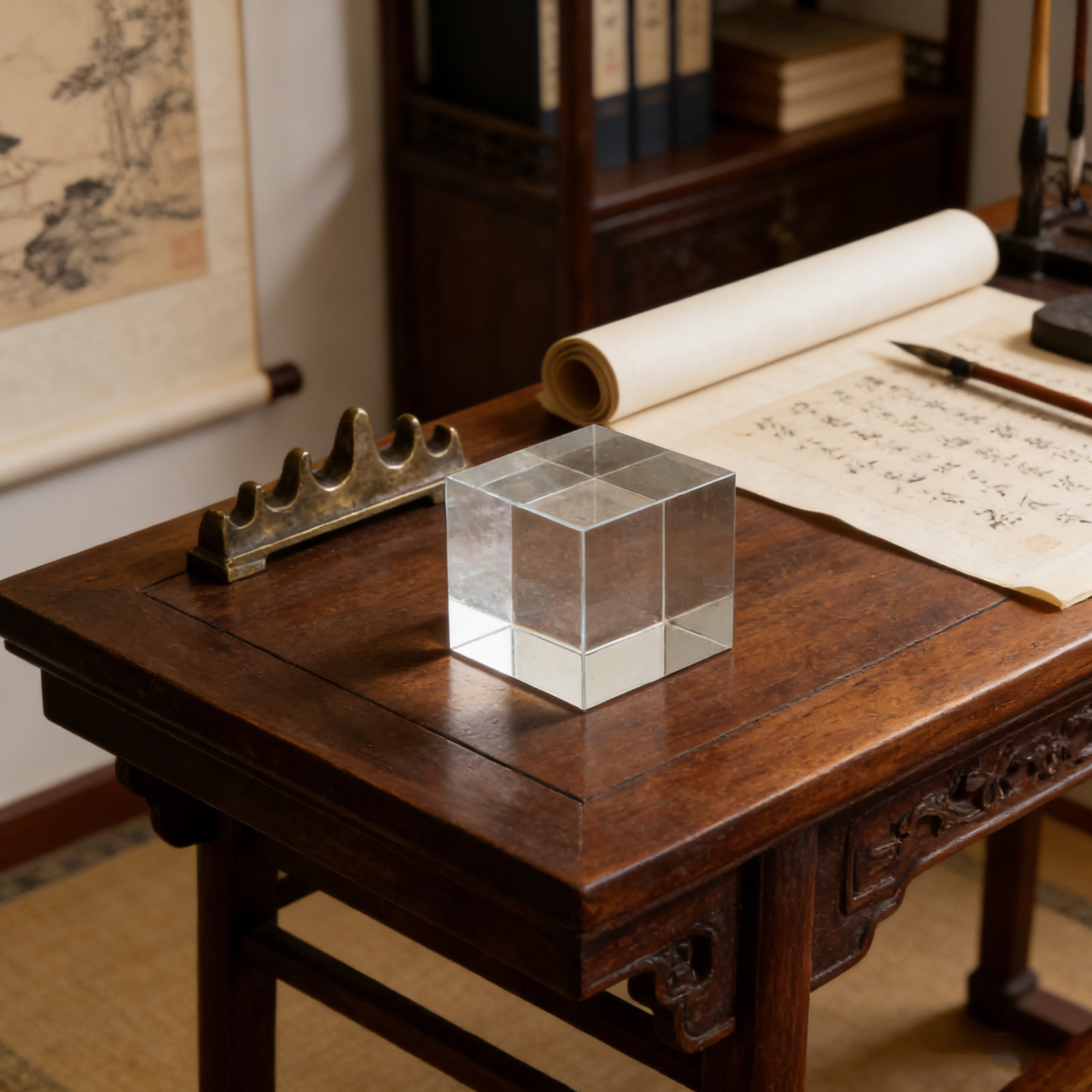 正方形クリスタルペーパーウェイト 透明な重いガラスブロック  - Book Weight Glass のレビューと価格