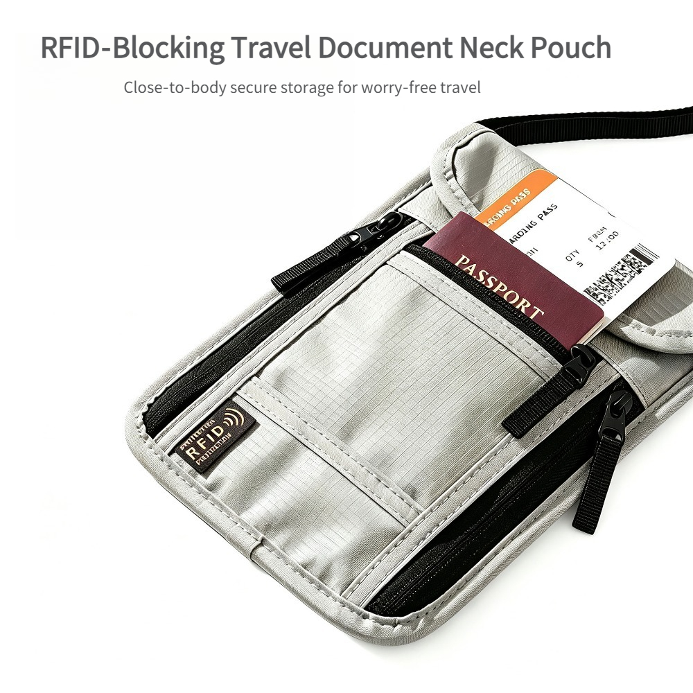 トラベルネックウォレット、RFIDブロッキングパスポートホル - Index Card Holder のレビューと価格